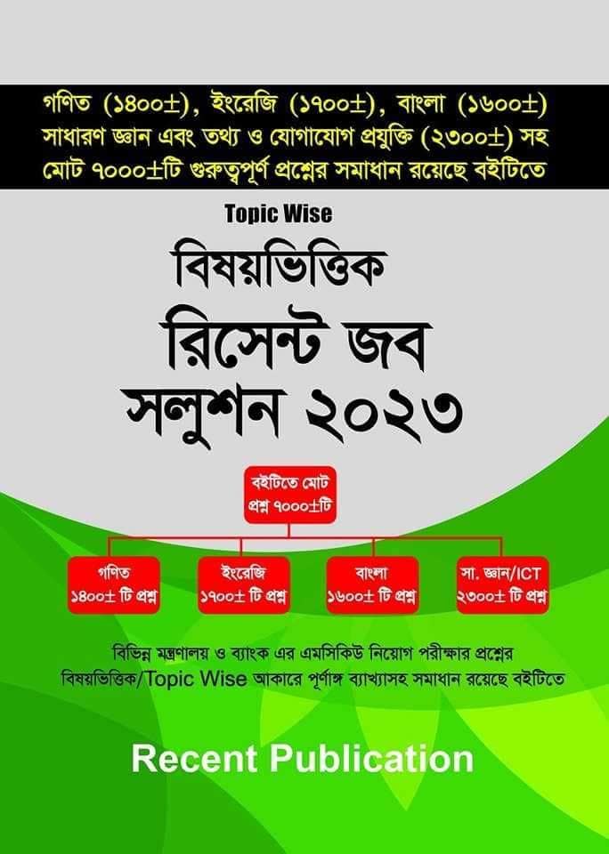 বিষয় ভিত্তিক রিসেন্ট জব সল্যুশন 2023