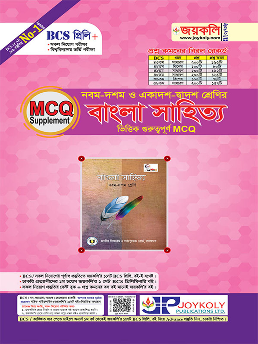 BCS প্রিলি এমসিকিউ সাপ্লিমেন্ট : নবম-দশম শ্রেনির বাংলা সাহিত্য ভিত্তিক গুরুত্বপূর্ণ এমসিকিউ